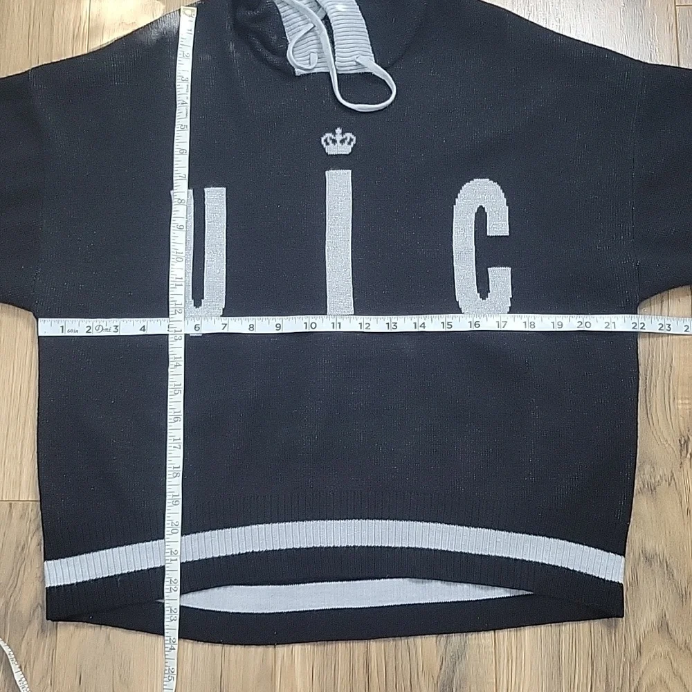 Juicy By Juicy Couture Black and Gray Knit Sweater with Hoodie